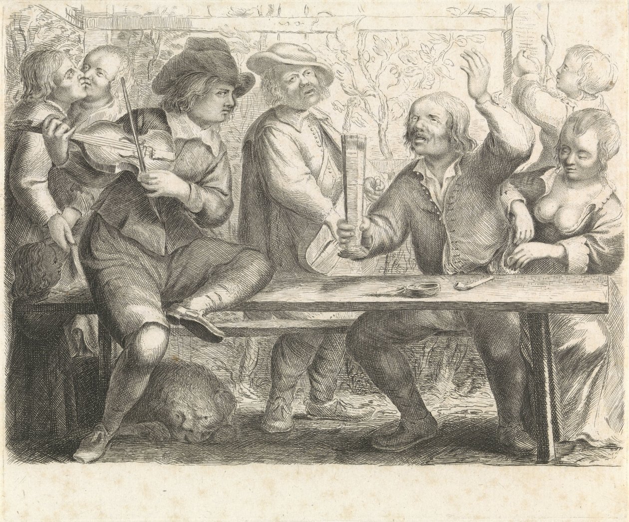 Musikere og drikker på et vertshus av William Young Ottley