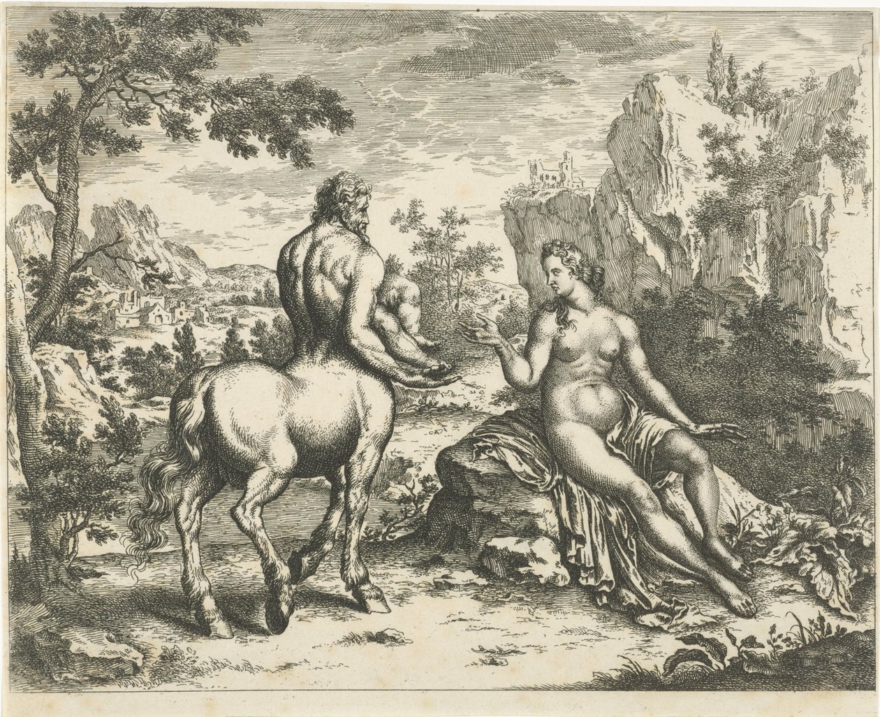 Ocyrhoe spår skjebnen til Chiron og Asclepius av William Young Ottley