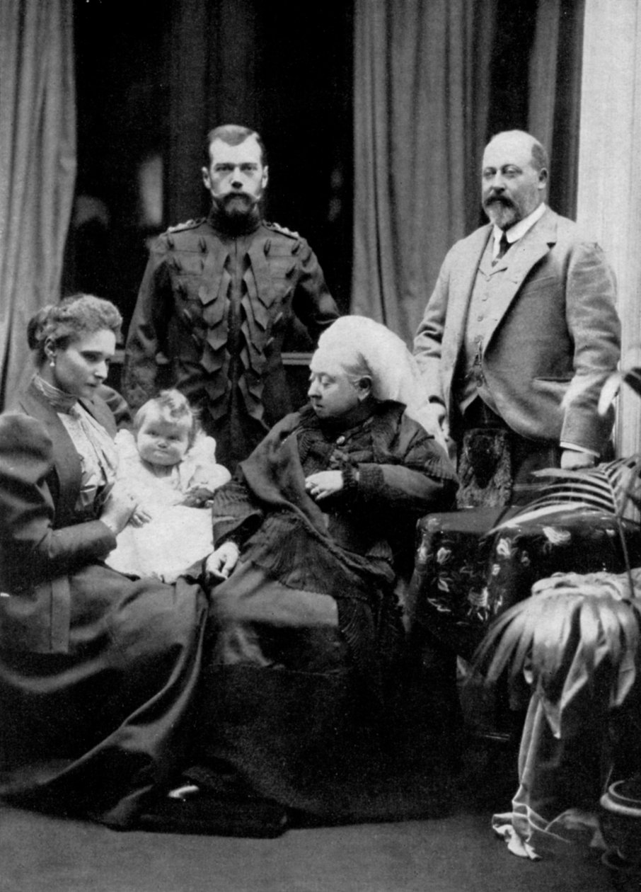 Russiske og britiske kongefamilier i Balmoral, Skottland, 29. september 1896 1964 av William and Daniel Downey