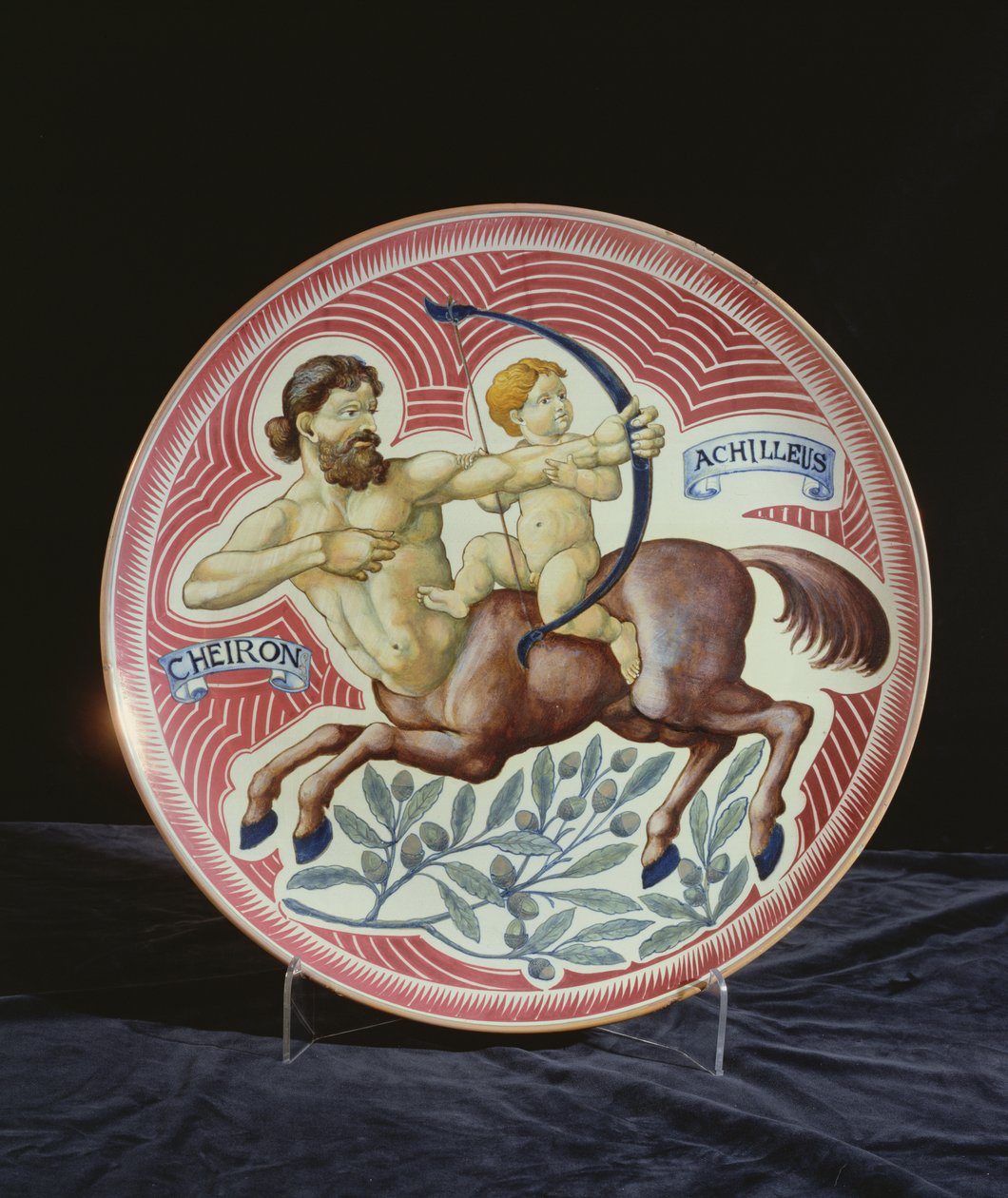 Lader som viser Cheiron og Achilleus (keramikk) av William de Morgan