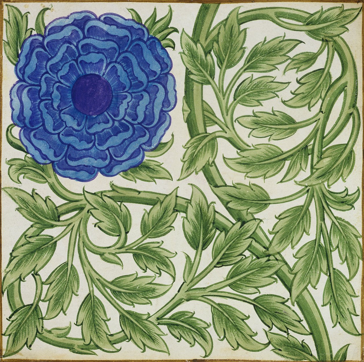 Plant med en blå blomst av William de Morgan