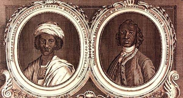 Job, sønn av Suleiman Diallo, yppersteprest av Bonda i landet Foota, Afrika og William Ansah Sessarakoo, sønn av John Bannishee Corrantee Ohinnee, fra Anomabo av William of Bath (after) Hoare