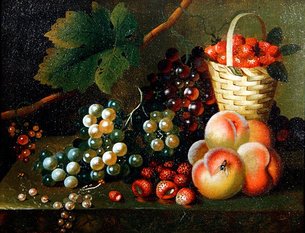 A Still Life of Fruit (olje på lerret) av William of Bath Jones