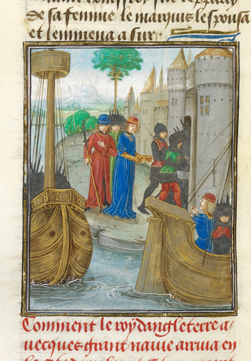 Richard I lander på Sicilia, illustrasjon fra 