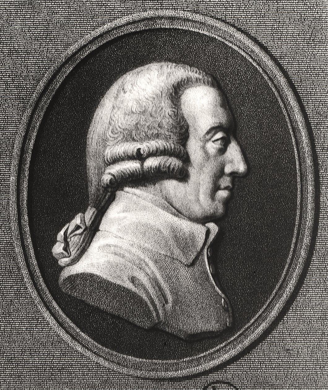 Portrett fra en medaljong av Adam Smith (1723-90) av William the Younger Holl