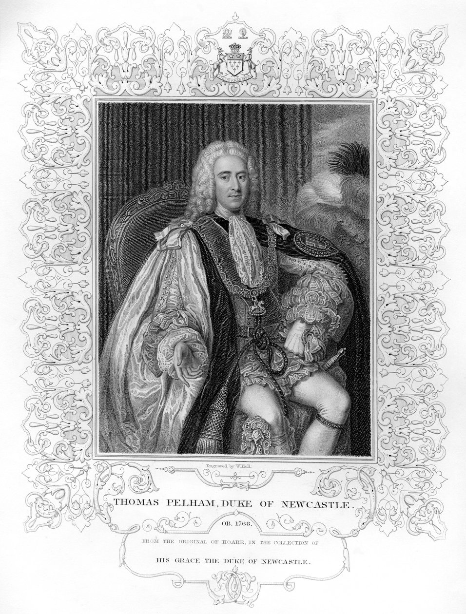 Portrett av Thomas Pelham-Holles, 1. hertug av Newcastle av William the Younger Holl