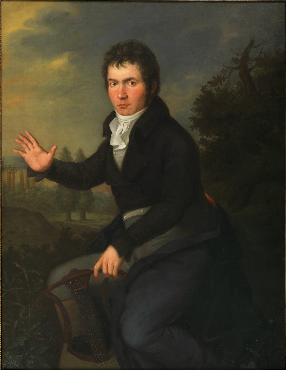 Portrait of Ludwig van Beethoven, ca 1805.    1193172   no       norwegian Successfully Translated  Original: Trompe lOeil with Christian Vs equipment for Riding to Hounds Translat: Trompe l