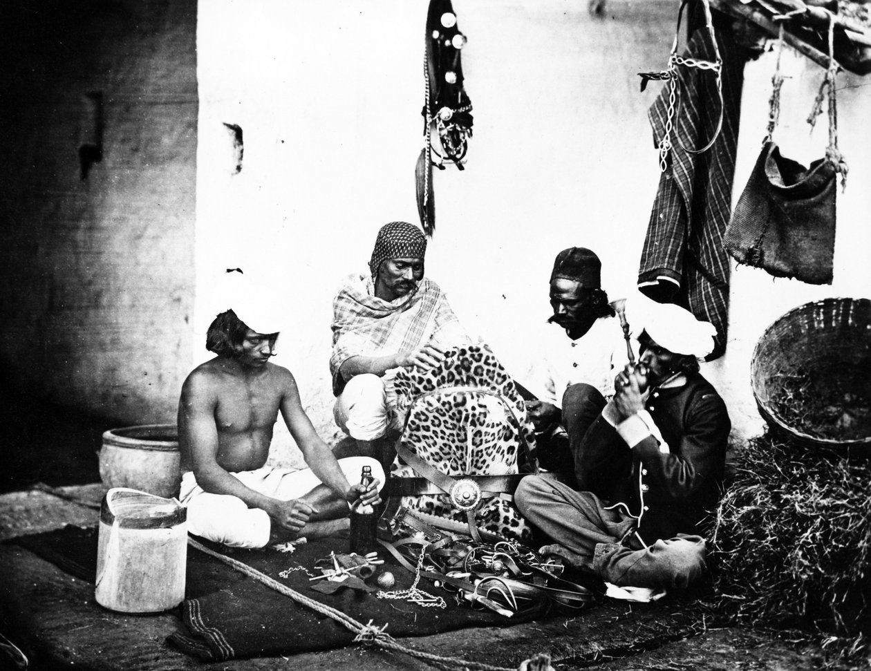 Hesteholdere, eller 'Ghorawallahs', ca. 1860-tallet av Willoughby Wallace Hooper