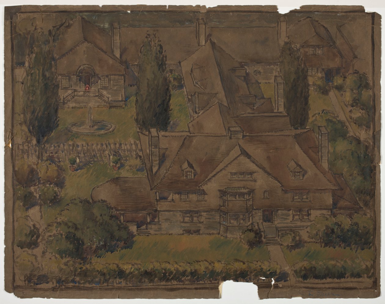 Freer Residence, 1891 (wc på papir) av Wilson Eyre
