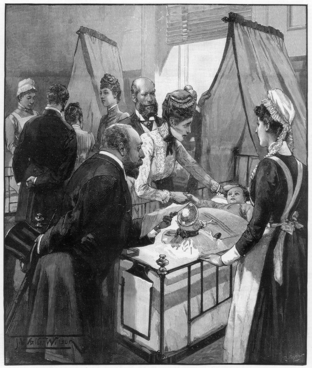 Prinsen og prinsessen av Wales besøker Eveline sykehus for syke barn, 1890. av Wilson
