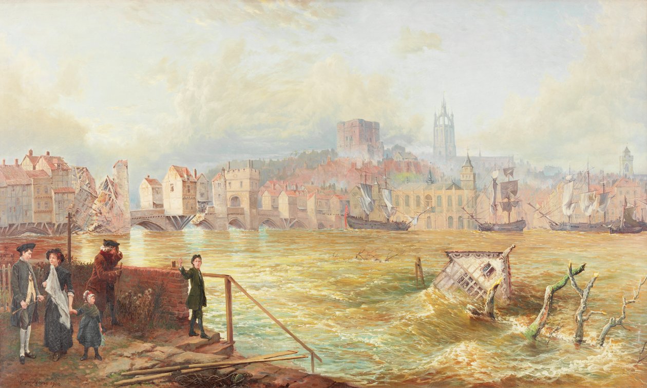 The Last of the Old Tyne Bridge, 1900 av Wilson Hepple