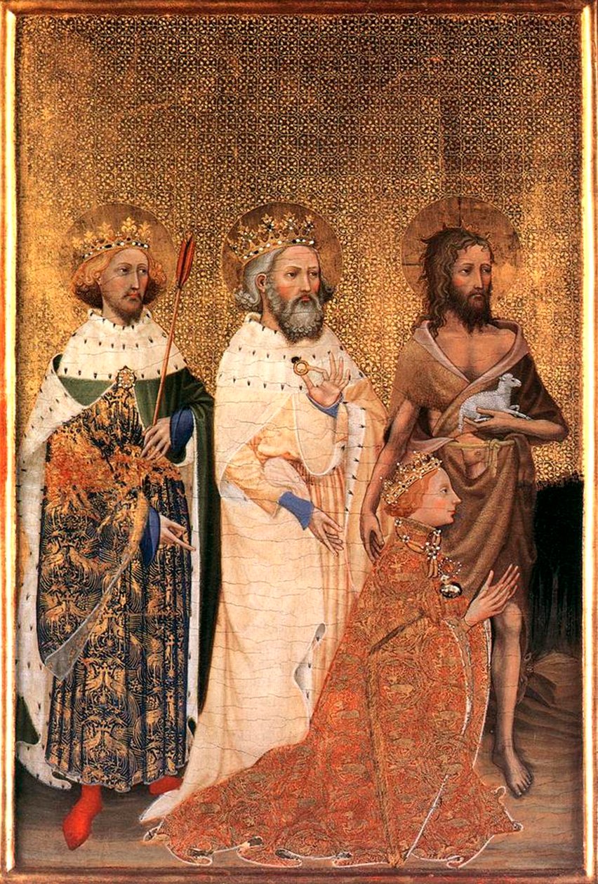 Richard II av England med sine skytshelgener, mellom 1395 og 1399. av Wilton Master