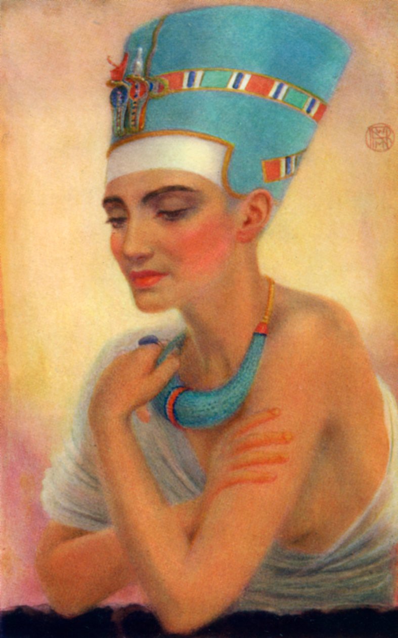 Nefertiti, gammel egyptisk dronning av det 18. dynastiet, 1300-tallet f.Kr. 1926. av Winifred Mabel Brunton
