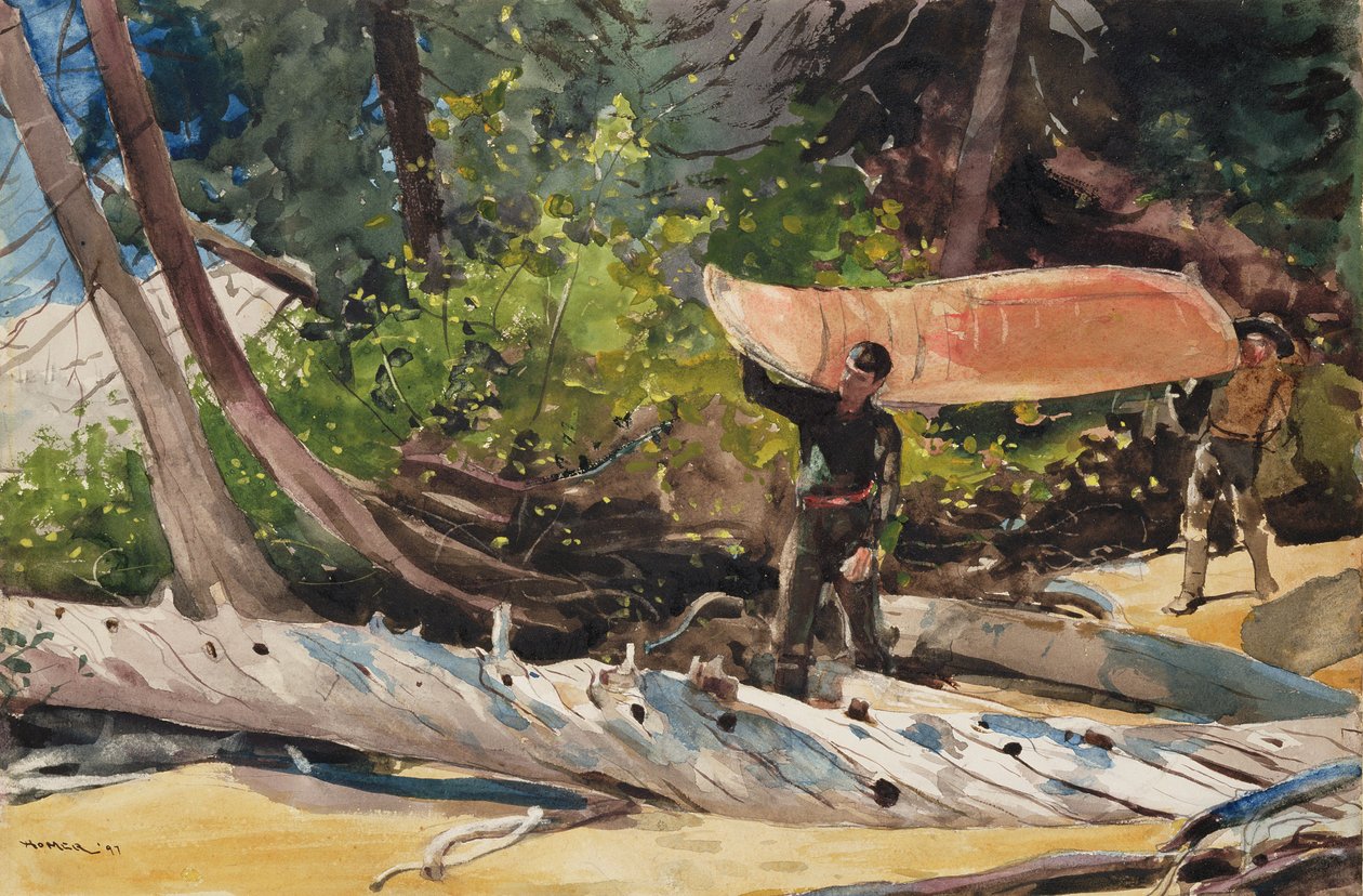 End of the Portage, 1897 (wc på papir) av Winslow Homer