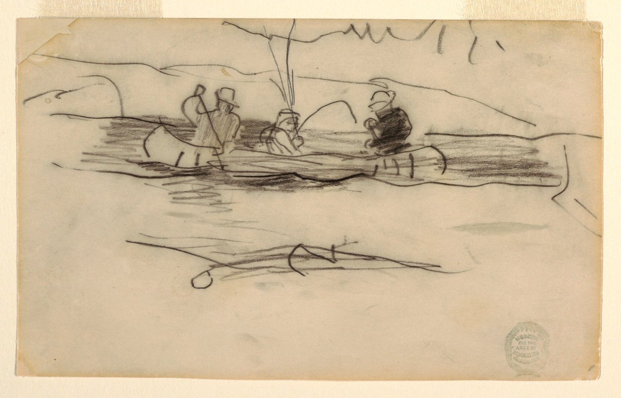 Fisker og to andre menn i kano av Winslow Homer