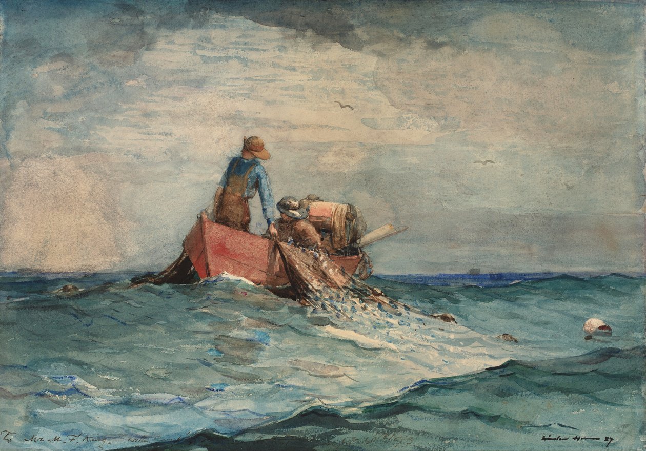 Haling in the Nets av Winslow Homer