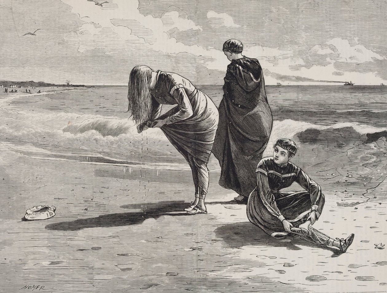 High Tide, utgitt i Hver lørdag, 6. august 1870 av Winslow Homer