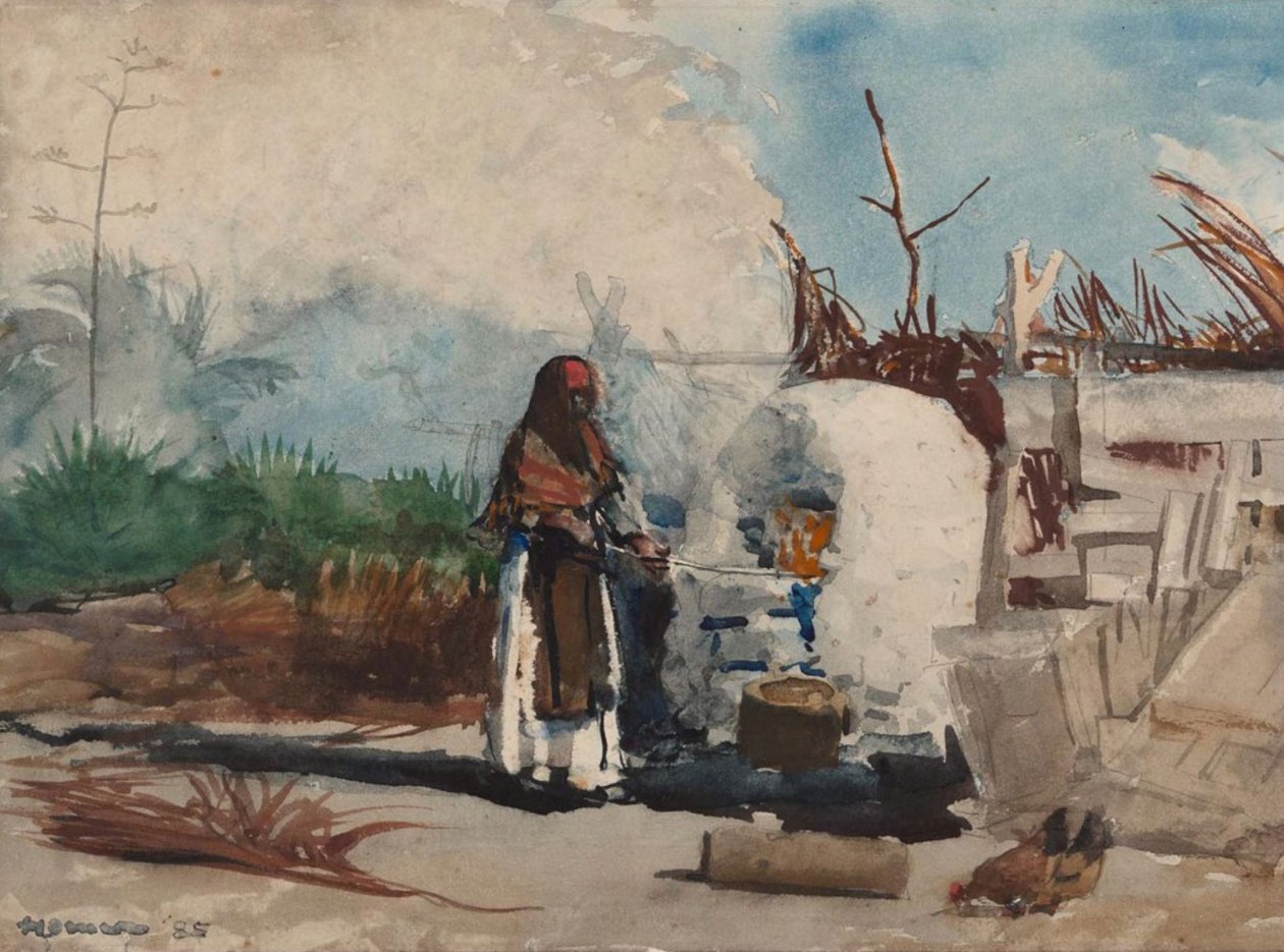 Native Woman Cooking, Bahamas av Winslow Homer