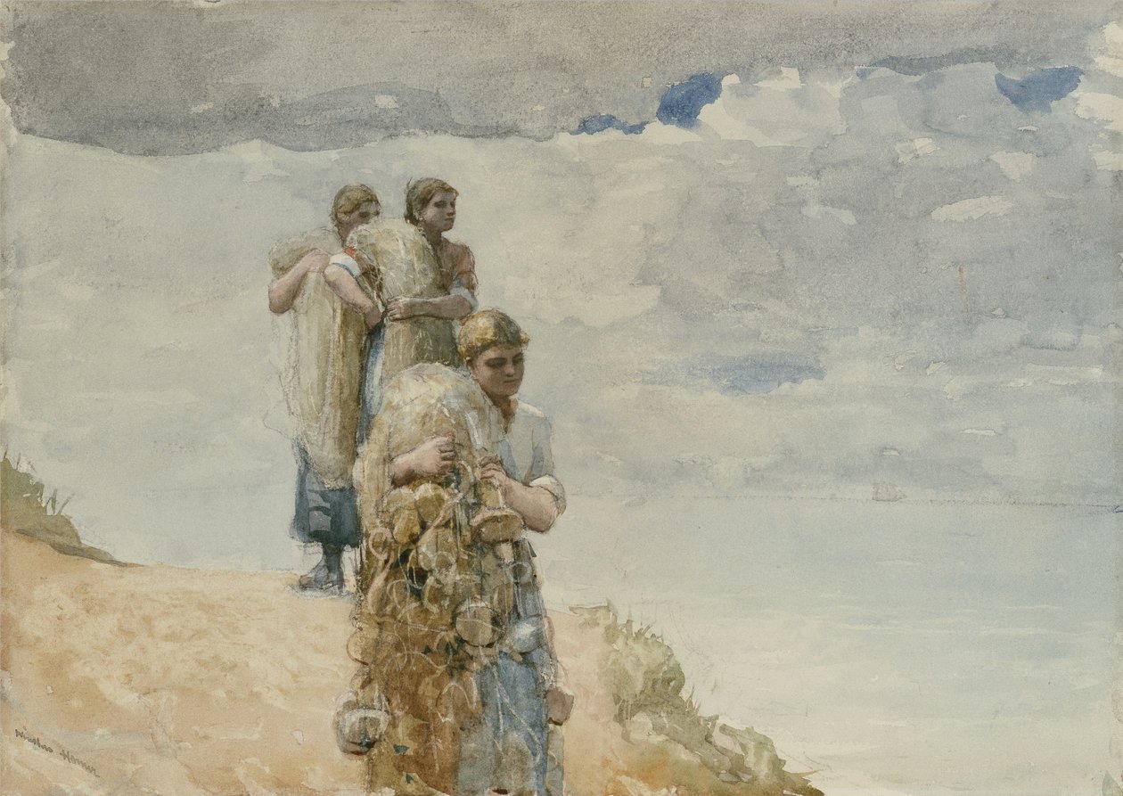 On The Cliff, Cullercoats av Winslow Homer