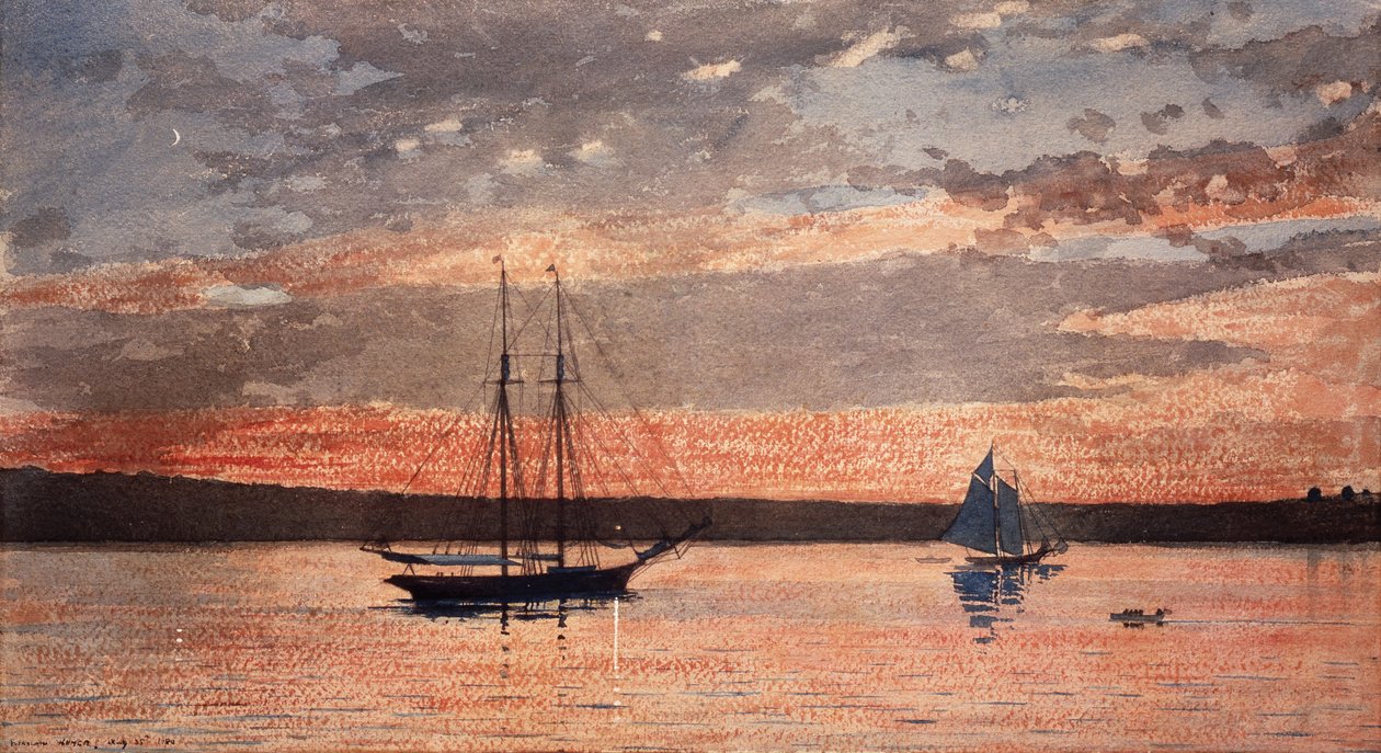 Solnedgang på Gloucester av Winslow Homer