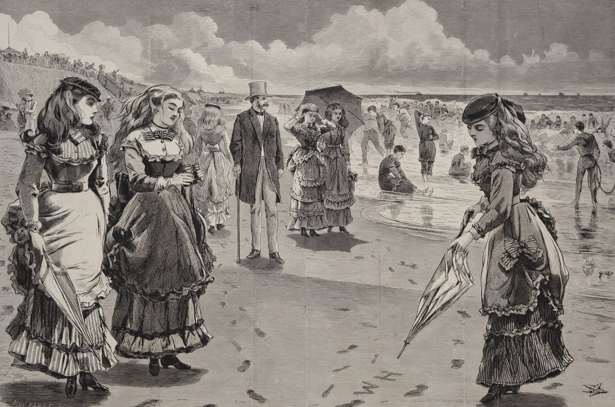 The Beach at Long Branch, utgitt som et kunsttillegg til Appletons Journal, 21. august 1869 av Winslow Homer