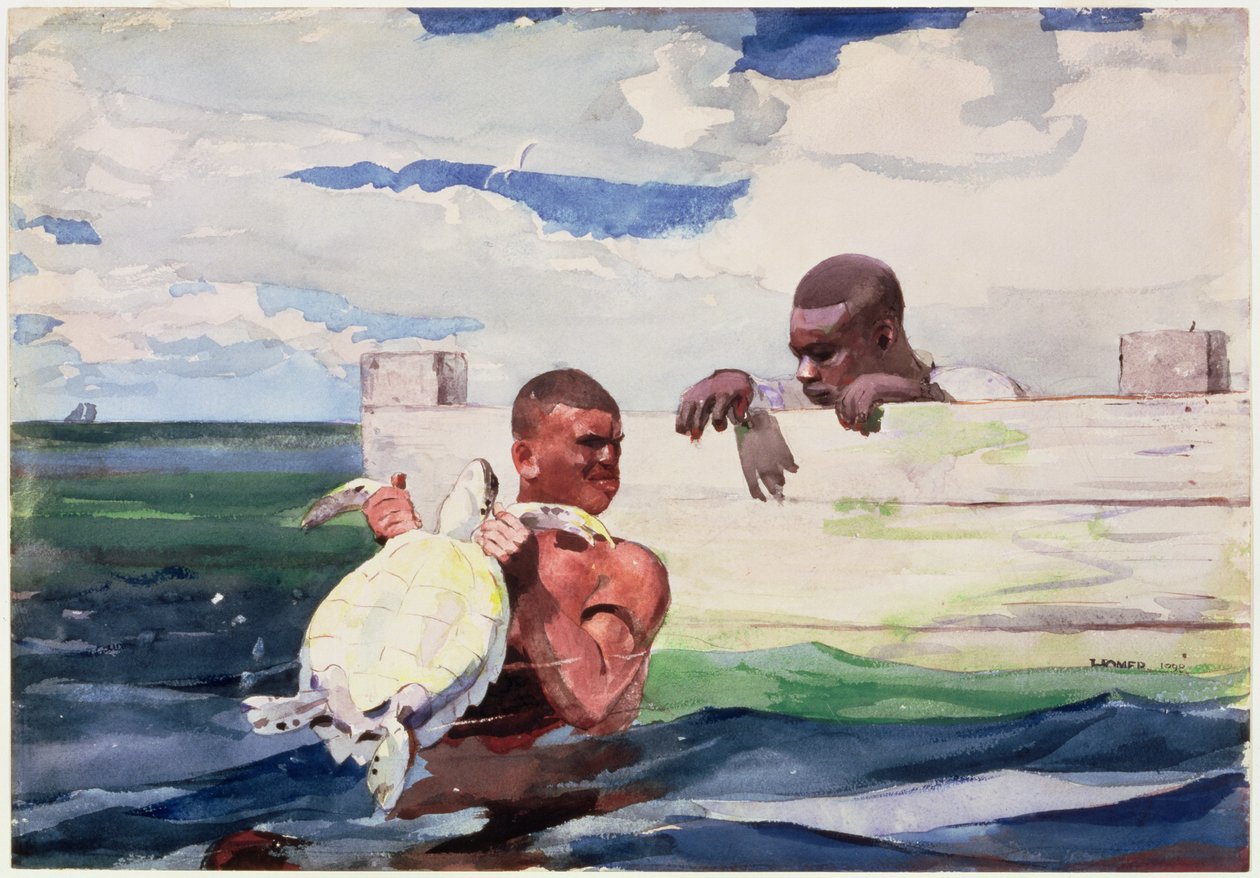 The Turtle Pound, 1898 (wc over blyant på papir) av Winslow Homer