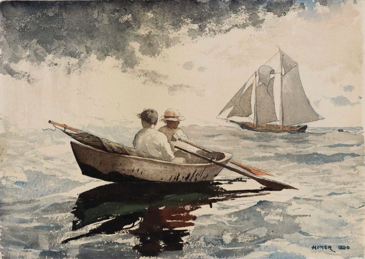 To gutter roing, Gloucester av Winslow Homer
