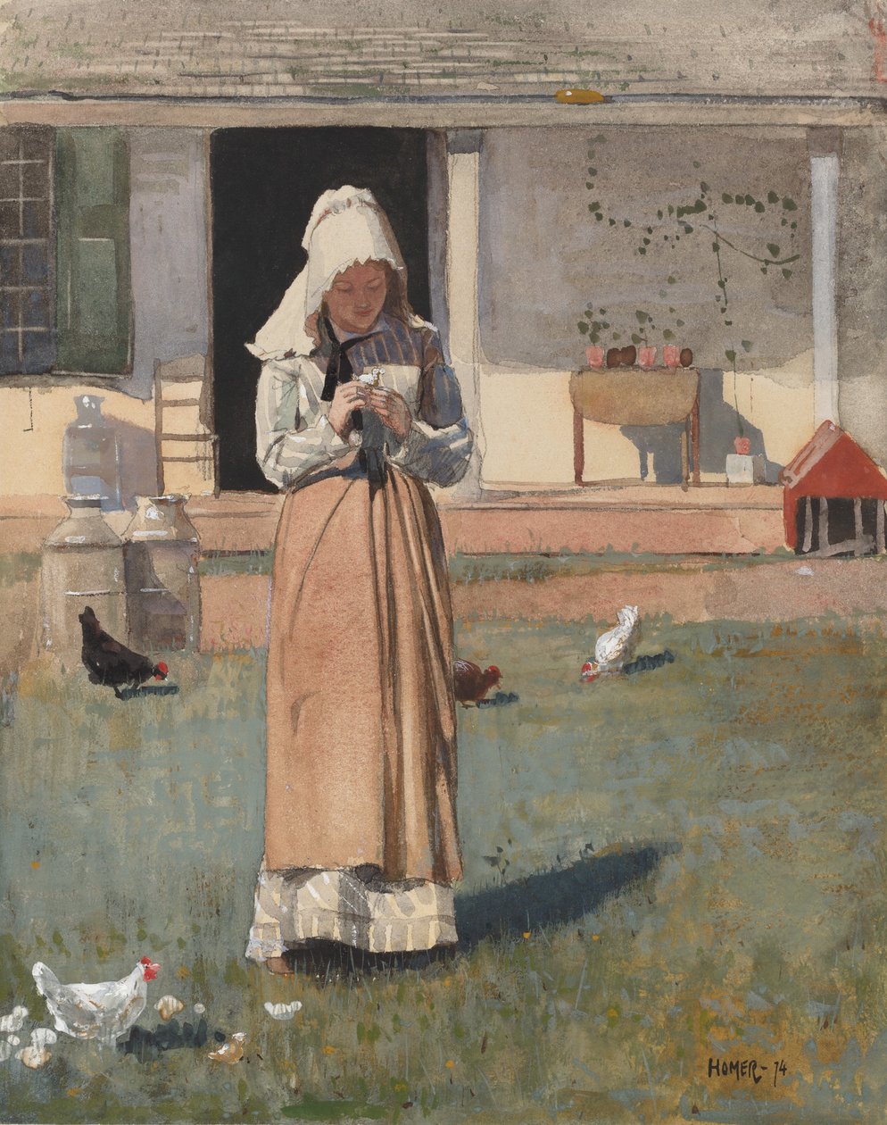 En syk kylling, 1874. av Winslow Homer
