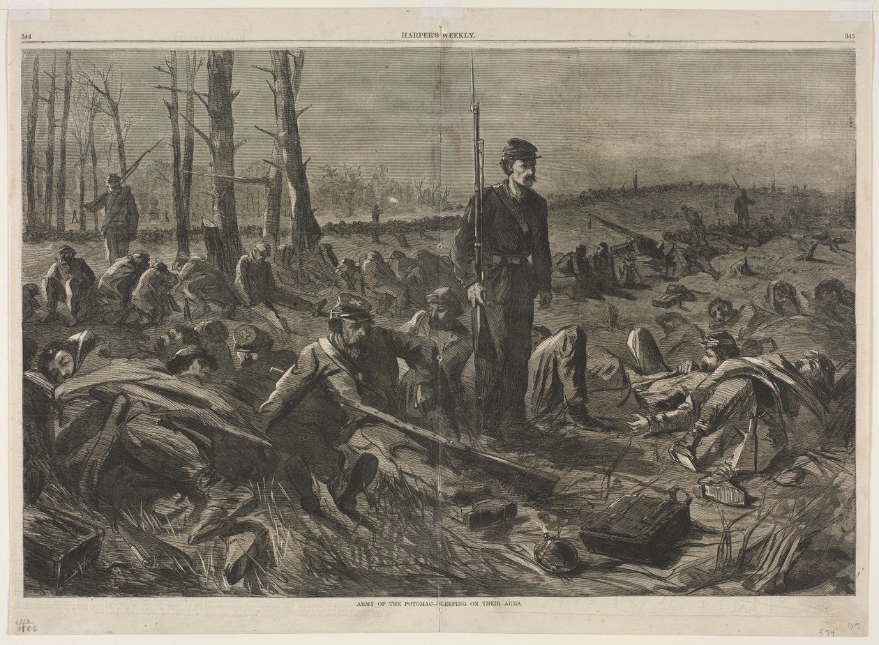 Potomac-hæren - Sovende på våpnene sine av Winslow Homer