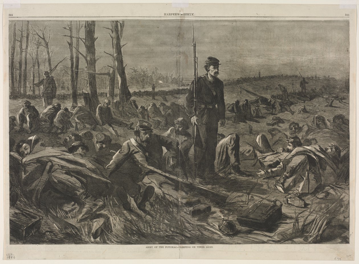 Army of the Potomac - Sleeping on Their Arms, 1864. av Winslow Homer