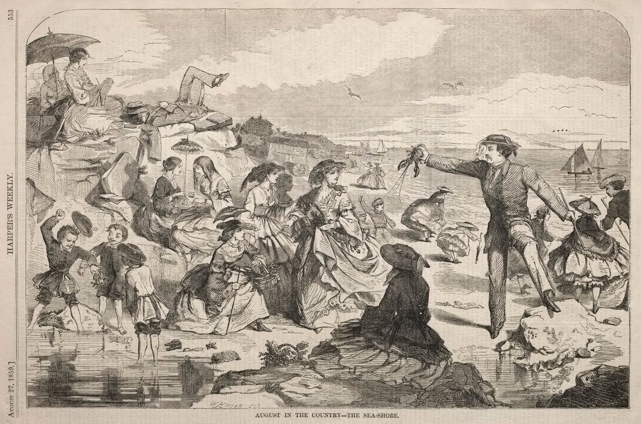 August i landet - Strandkanten, 1859. av Winslow Homer