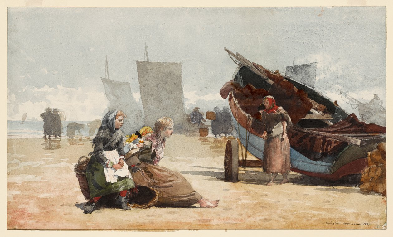 Strandscene, Cullercoats av Winslow Homer