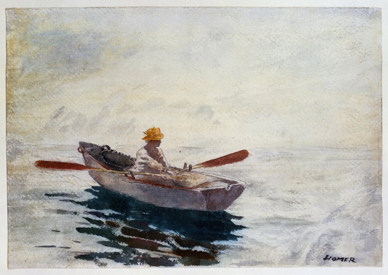 Gutt i en båt av Winslow Homer