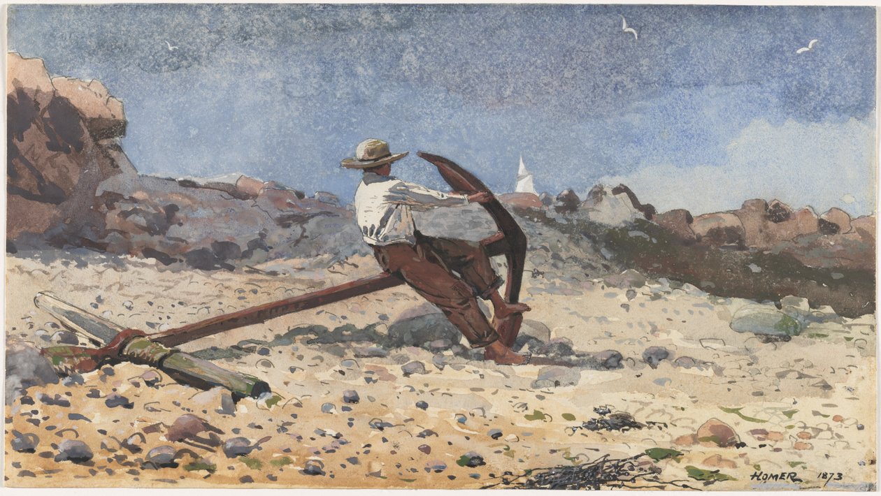 Gutt med anker av Winslow Homer