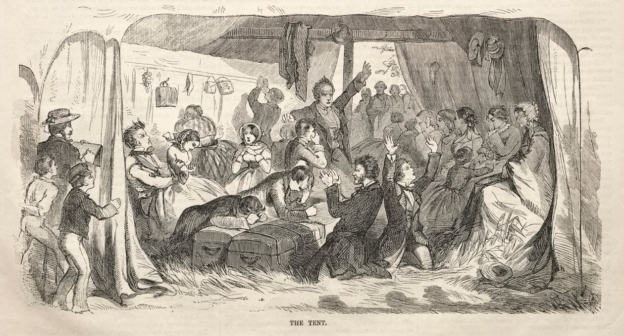 Leirmøteskisser: Teltet, 1858. av Winslow Homer