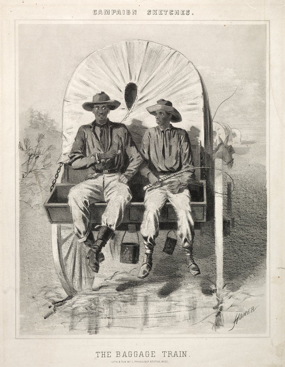 Felttogsskisser: Bagasjetoget av Winslow Homer