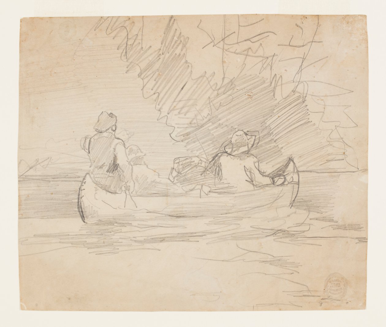 Kano med tre menn av Winslow Homer