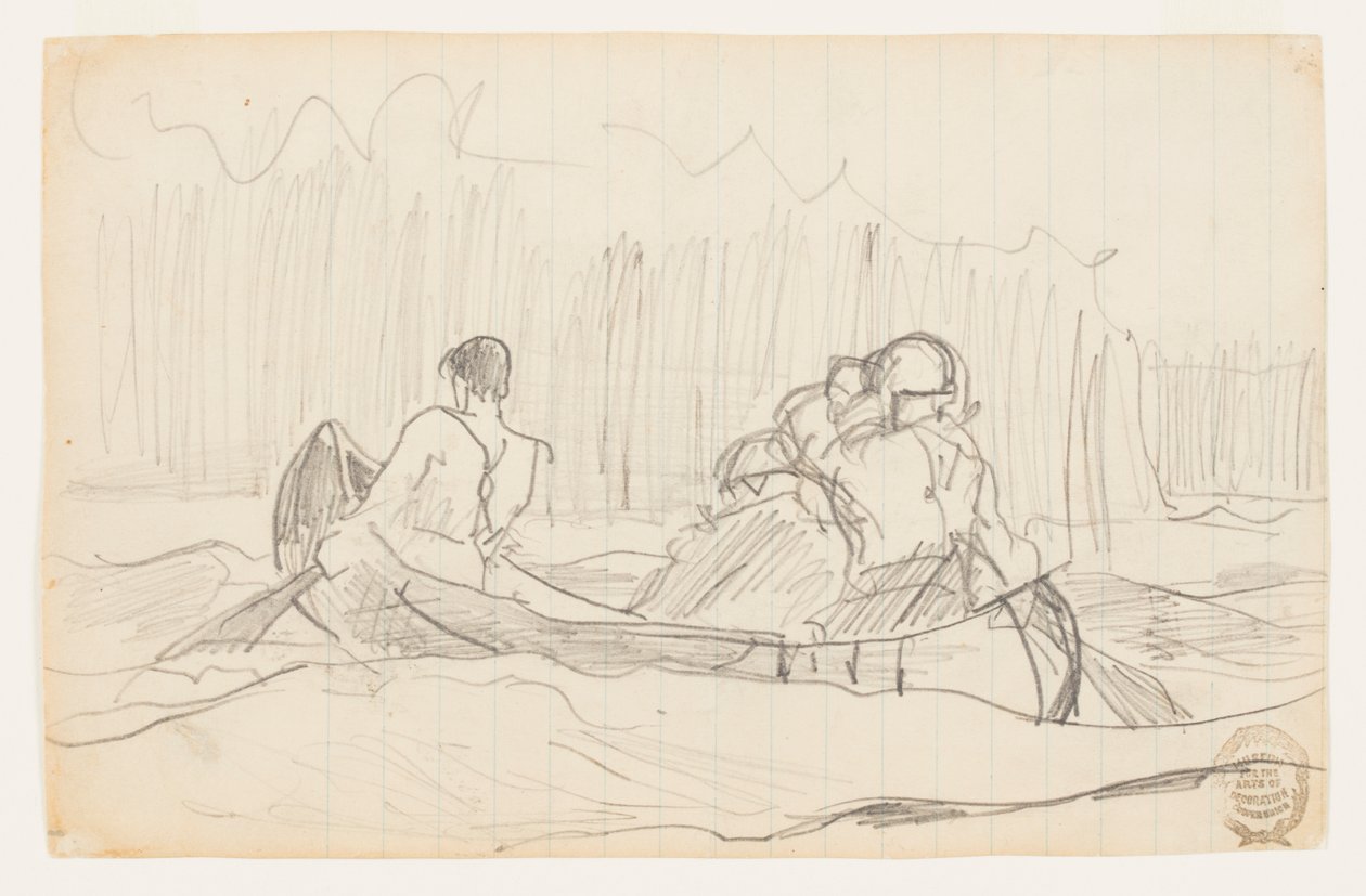 Kano med tre menn av Winslow Homer