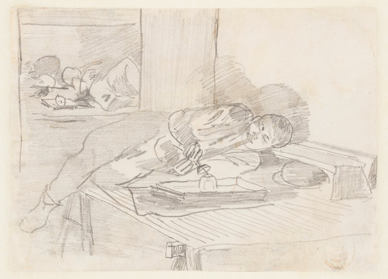 Kinesisk mann som røyker en opiumspipe i et klubbhus i Baxter Street, New York City av Winslow Homer