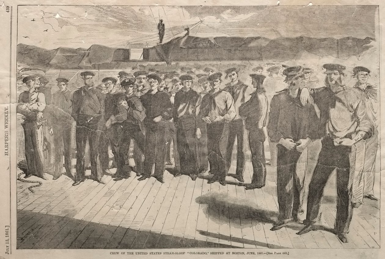 Mannskapet på USAs Steam-Sloop Colorado, sendt til Boston, juni 1861, 1861. av Winslow Homer