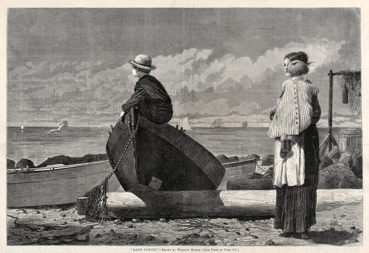 «Pappa kommer!» av Winslow Homer