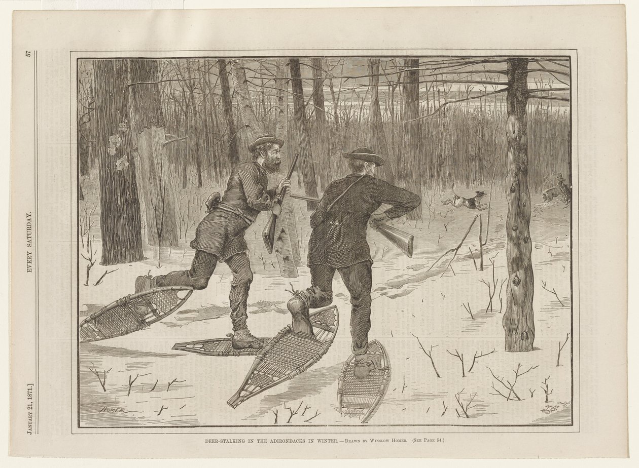 Hjortejakt i Adirondacks om vinteren av Winslow Homer
