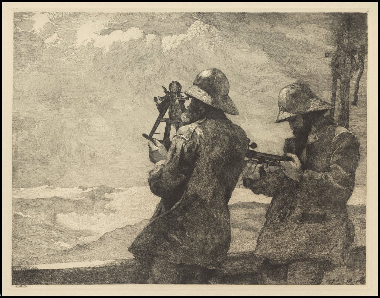 Åtte klokker, 1887, trolig trykt ca. 1940 av Winslow Homer