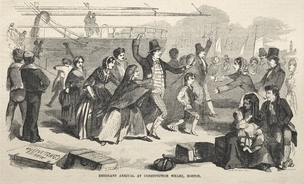 Emigranters ankomst til Constitution Wharf, Boston av Winslow Homer
