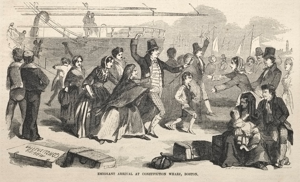 Emigrantankomst ved Constitution Wharf, Boston, 1857. av Winslow Homer