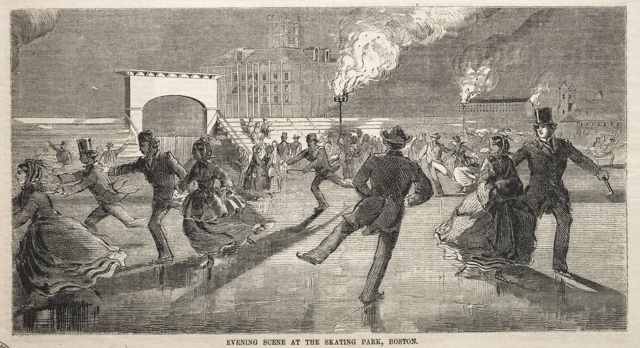 Kveldsscene i skøyteparken, Boston av Winslow Homer
