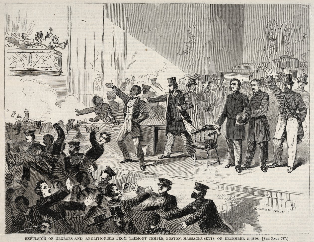 Utvisning av svarte mennesker og abolisjonister fra Tremont Temple, Boston, Massachusetts..., 1860. av Winslow Homer