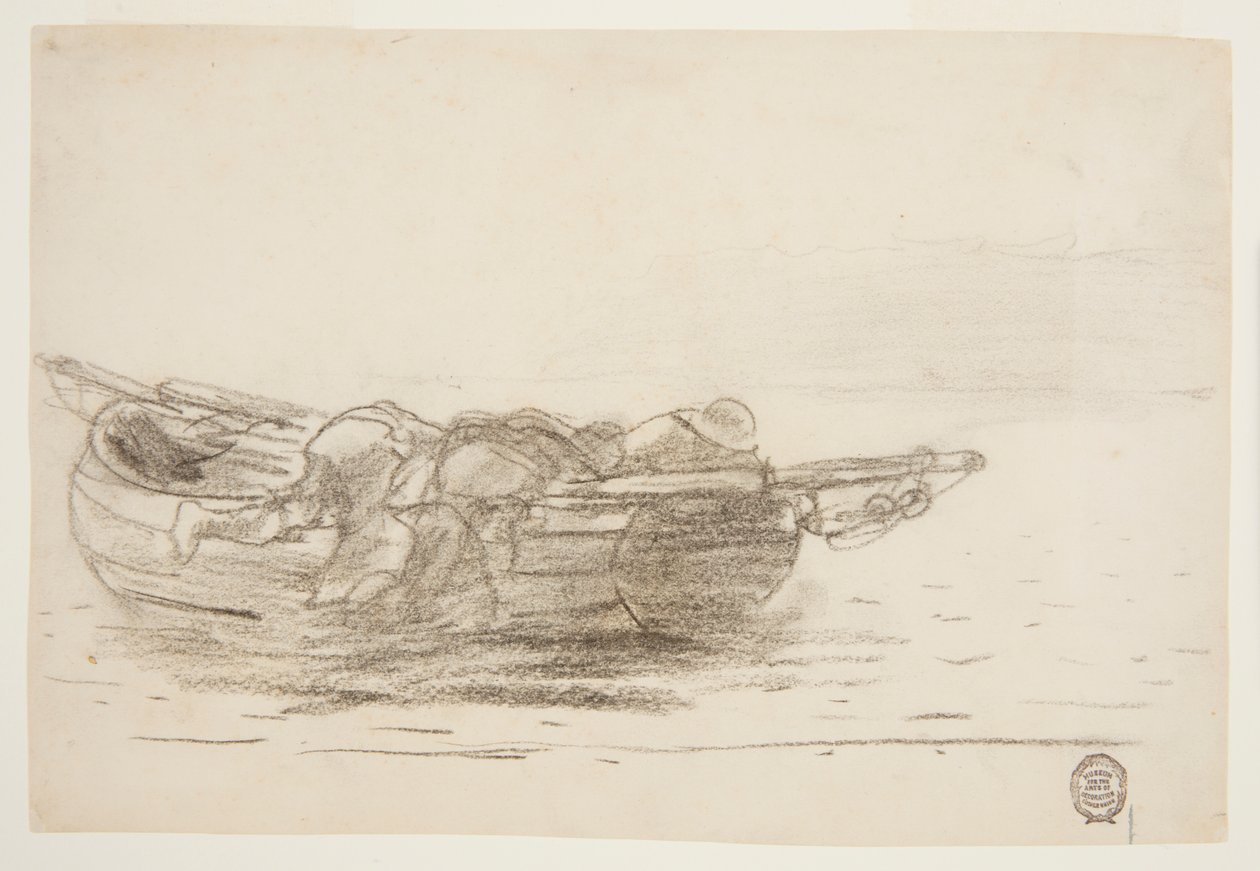 Fiskere som klatrer over Gunwales, Cullercoats, England av Winslow Homer