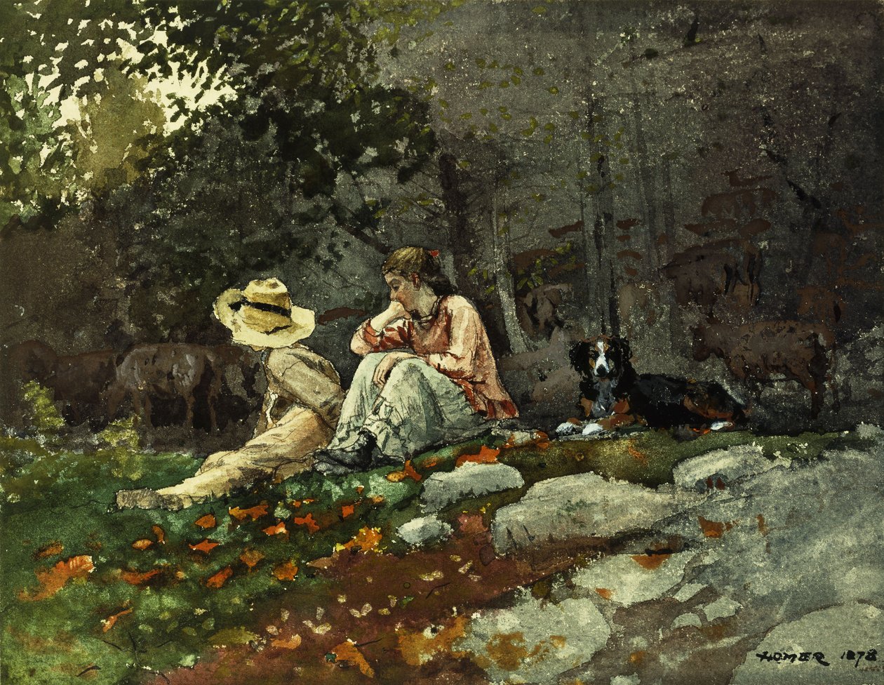 Saueflokk, Houghton Farm, 1878 av Winslow Homer