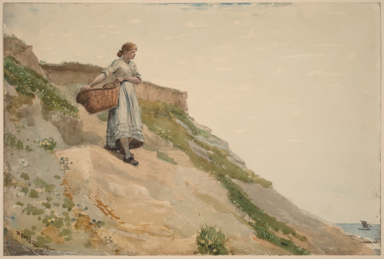 Jente med en kurv av Winslow Homer